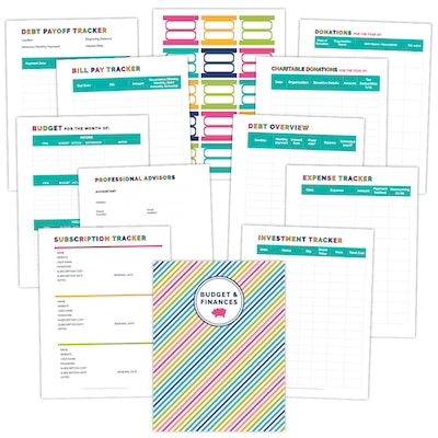 bright rainbow color scheme printable planner pages