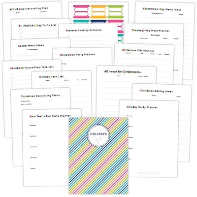 bright rainbow color scheme printable planner pages