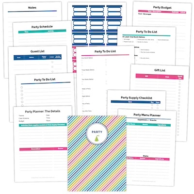 bright rainbow color scheme printable planner pages