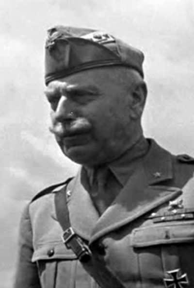 Italo Gariboldi, Italiaanse generaal tijdens WOII, actief in Noord-Afrika en Stalingrad, onderscheiden met het Ridderkruis.