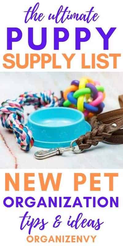 Puppy Supply List: New Pet Organization