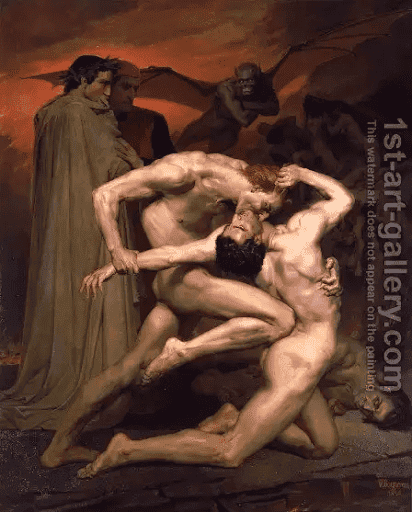 Dante and Virgil in Hell by William-Adolphe Bouguereau