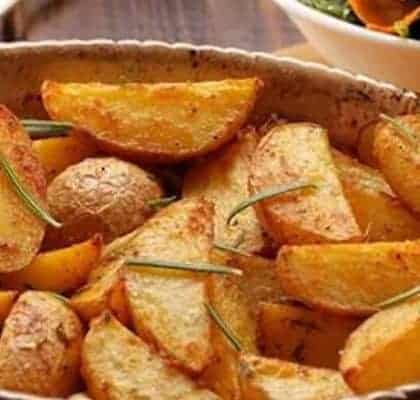 batata rústica assada