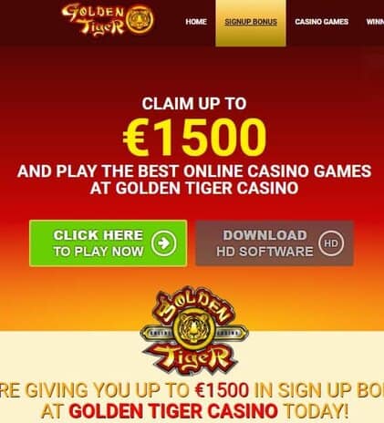 Golden Tiger Casino free spins bonus