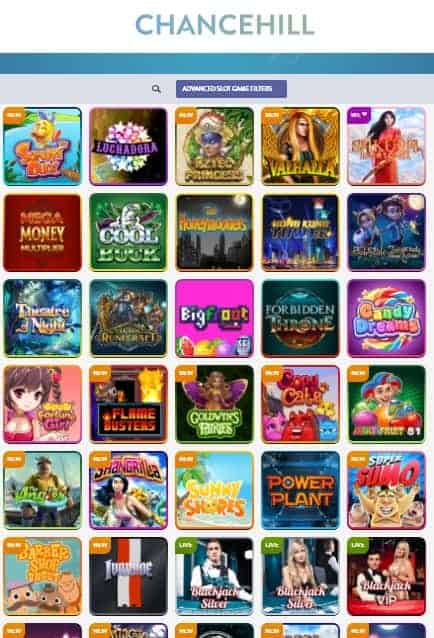 ChanceHill Casino 200 free spins and 100% welcome bonus