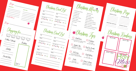 Printable planning pages from TheHolyMess.com