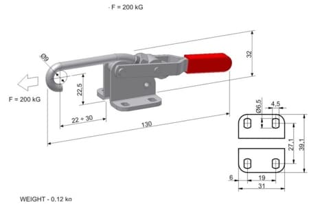 Grampo de Fixação Tipo 711-200Kg Força
