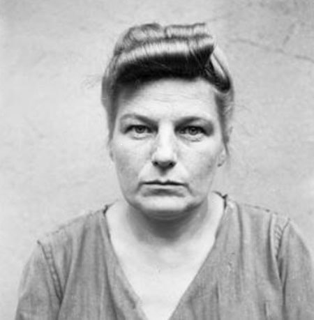 Herta Ehlert, voormalige kampbewaakster in nazi-concentratiekampen, veroordeeld tot 15 jaar gevangenisstraf in het Belsenproces.