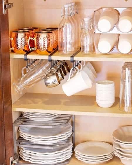 Kitchen storage idea for cups and drink bottles cupboard - The Organised  Housewife