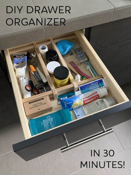 Organize home office supplies: DIY drawer organizer