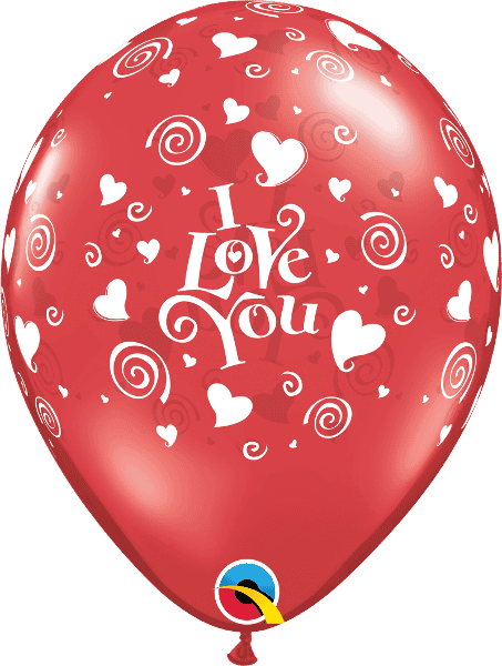 Red 'I love You' Balloon with print