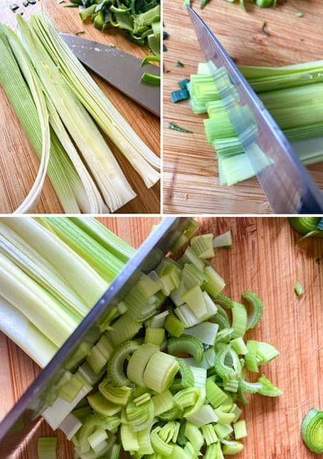 How to cut leek into small pieces