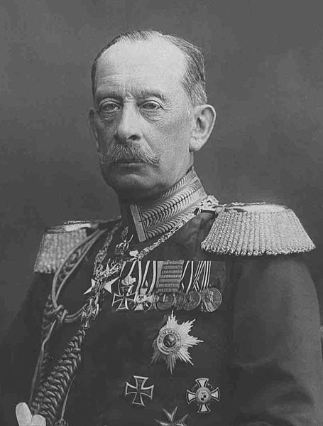 Cropped photograph of German field marshal Alfred von Schlieffen, known for his military strategy and the Schlieffen Plan.