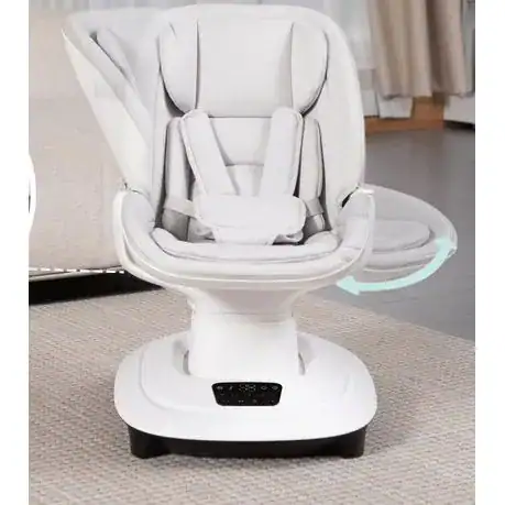 Balancelle Mastella Deluxe blanche, transat bébé confortable, berceuse électrique, jouets, musique, réglable