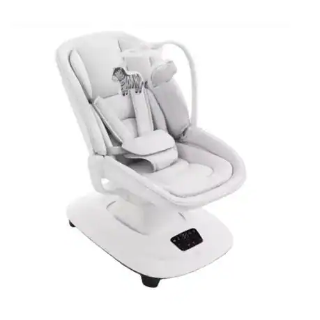 Balancelle Mastella Deluxe blanche, transat bébé confortable, berceuse électrique, jouets, musique, réglable