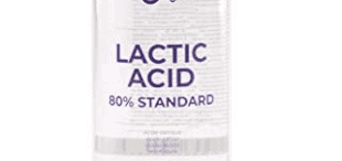 Image of a label with 80% lactic acid