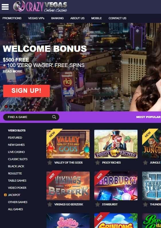 Crazy Vegas Online Casino