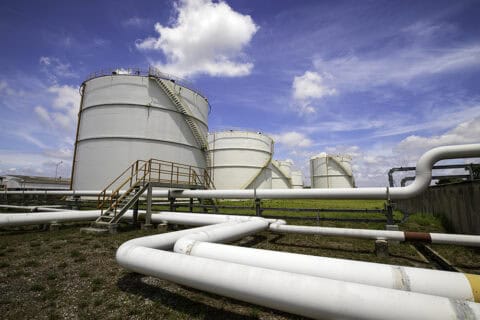 PHMSA breakout tank at an industrial pipeline terminal