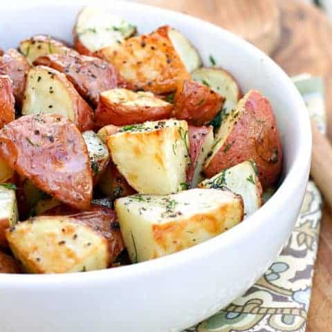 Roasted Garlic, Dill & Lemon Potatoes