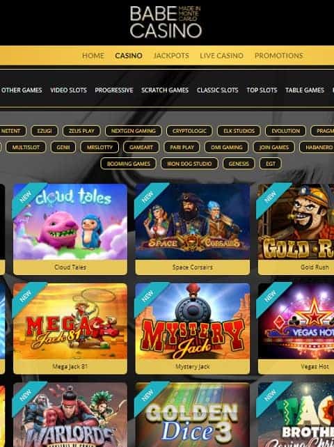 Babe Casino Review - online & mobile games from Microgaming