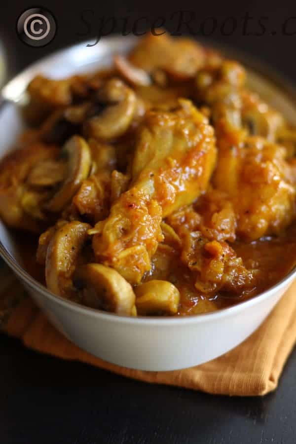 Chicken with Saffron and Mushrooms