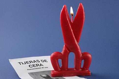 Candela Forbice di Cera Rossa