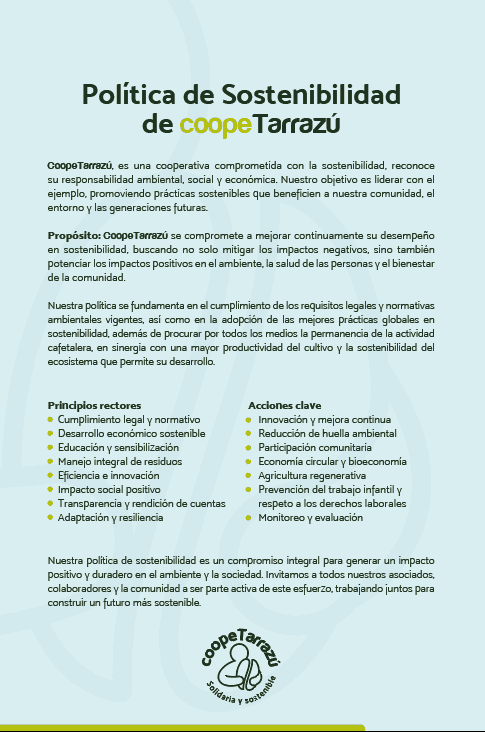 Política de Sostenibilidad de CoopeTarrazú
