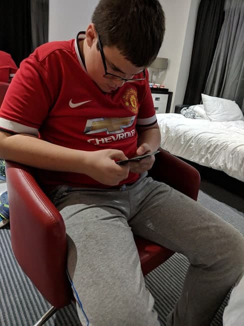 Ben with match attax cards