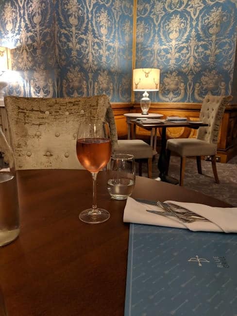wine glass on table