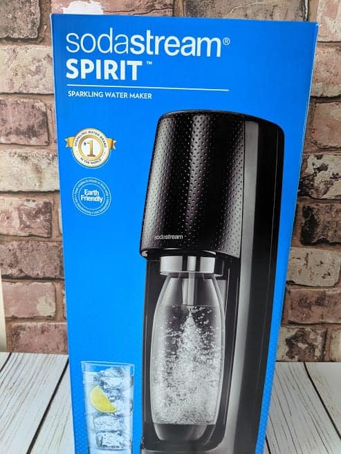Sodastream Spirit in front of brick wall