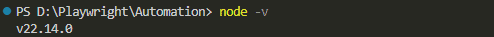 Checking Node.js version for Playwright parameterized tests setup