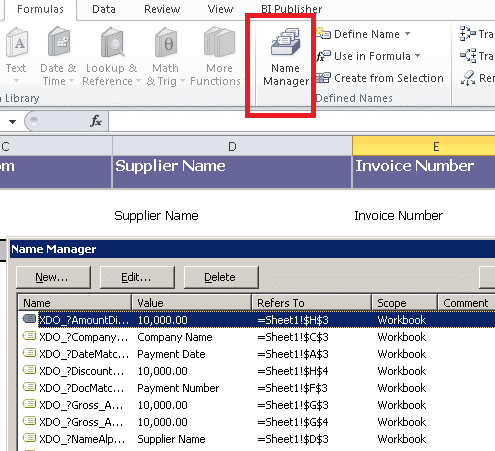 Excel templates for BI Publisher