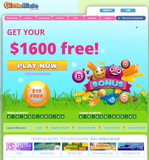 Giggle Bingo Casino $10 no deposit required!