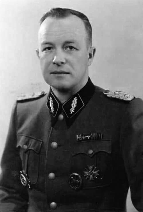Portret van SS-Standartenführer Franz Xaver Ziereis, commandant van concentratiekamp Mauthausen tijdens de Tweede Wereldoorlog.