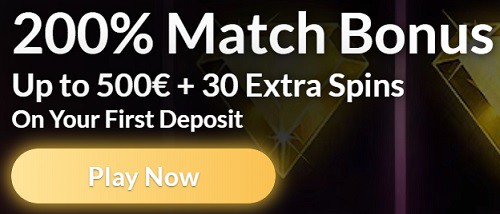 200% match and 30 bonus spins