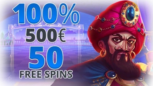 100% up to 500 EUR and 50 free spins 