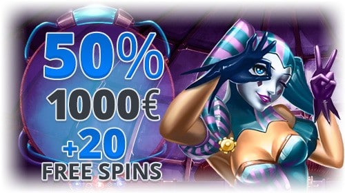 50% up to 1,000 EUR and 20 free spins