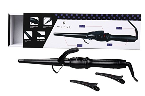 Wazor Hair Curler 1-1/2" Tapered Ceramic Hair Curling Iron Digital Display With Temp Setting and Auto Shut Off (black) - Image 8