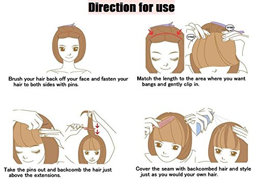 Beauty Wig World Black Synthetic Clip-in Hair Bang Full Fringe Short Straight Hair Extension - Image 7