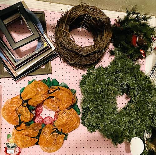 Organize with pegboards: wreath storage
