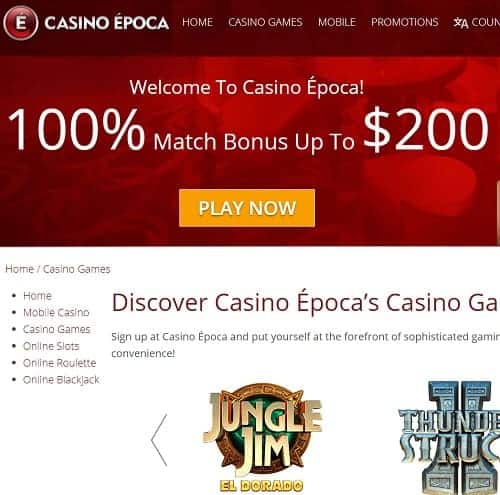 Casino Epoca free spins bonus