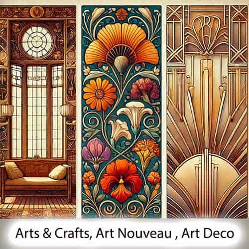 Exploring the Rich Tapestry of Art Movements: Arts and Crafts, Art Nouveau, and Art Deco