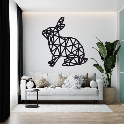 Панно – полигональный заяц в DXF формате