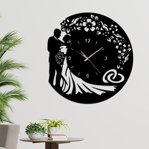 Часы – Свадьба (заготовка для настенных часов DXF)
