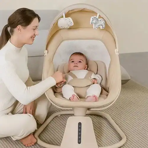 Balancelle Mastela 3 en 1 blanche, transat bébé multifonction, berceau doux et confortable