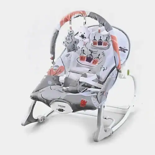 Transat Rocker bébé confortable et évolutif, balancelle douce, bleu ciel