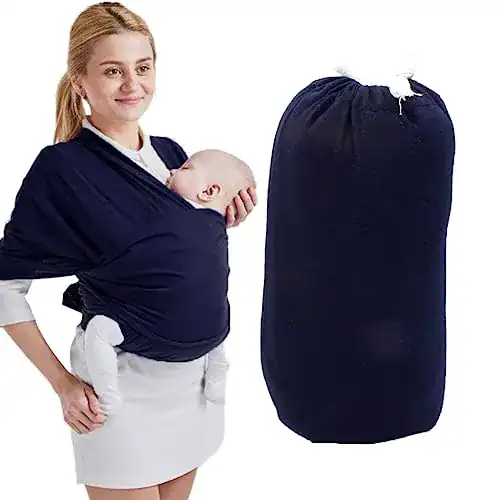 Echarpe de portage baby wrap gris chiné, écharpe porte-bébé douce pour nouveau-né, portage physiologique.