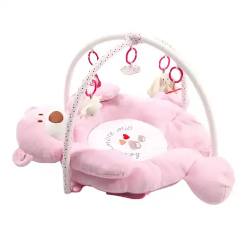 Tapis d'éveil bébé multicolore avec arche de jeux et jouets suspendus pour développement sensoriel