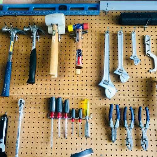 Wrench organization: pebgoard wall