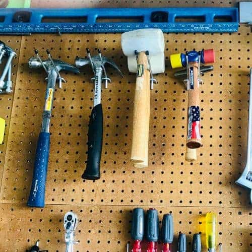 Organize Tools on a Pegboard: Hammers